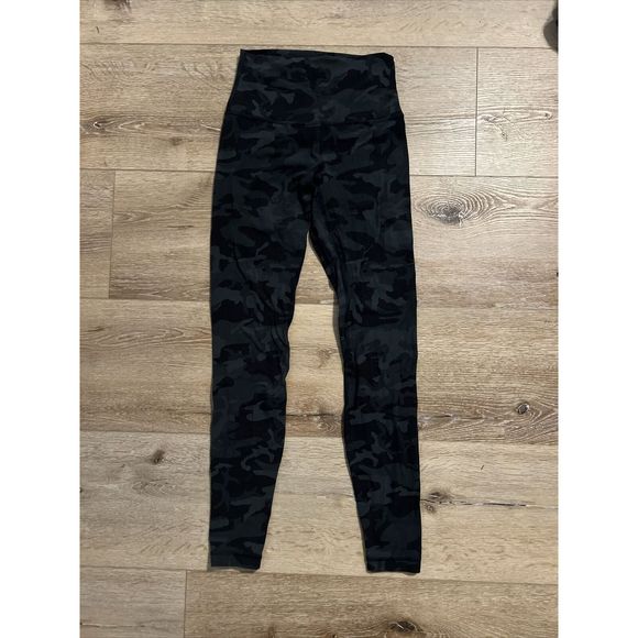Lululemon Women's Align HR Pant 28” Nulu LW5BSZS Gray Camo Sz 4 Soft Nulu - Picture 1 of 2